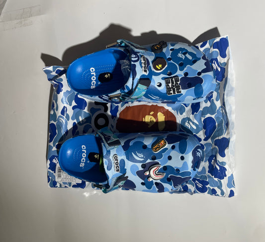 Bape Edition Crocs Blue Camo